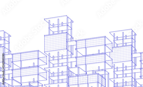 building frame concept 3d illustration