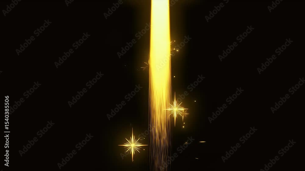 custom made wallpaper toronto digitalGolden Light Stream, Sparkles on Black