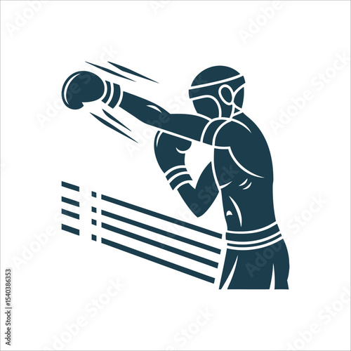 Boxer Throwing Overhand Right Punch Silhouette Overhand Right A looping power punch