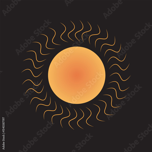 This charming sun icon with cheerful vibe
