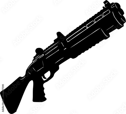 shotgun silhouette vector illustration, isolated on white