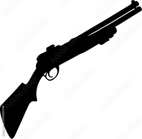 shotgun silhouette vector illustration, isolated on white