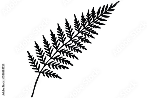 Line art leaf branch illustration vector