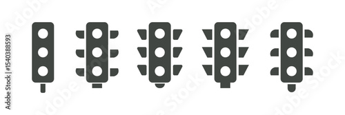 Traffic lights icon. Road signal light. Street control and direction