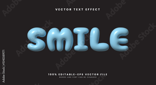 Smile inflated Style 3d bold editable text effect Template