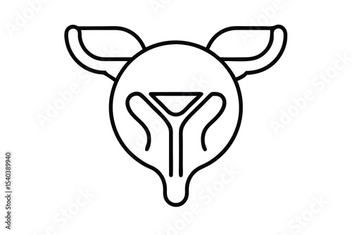 Bladder line art icon vector illustration