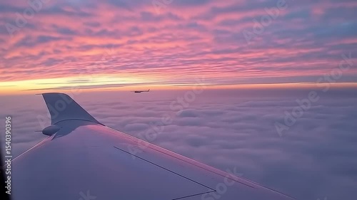 Sunset Flight Above Cloudscape.
