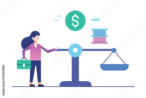 vector illustration of a business man with money