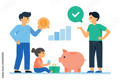 business people with piggy bank