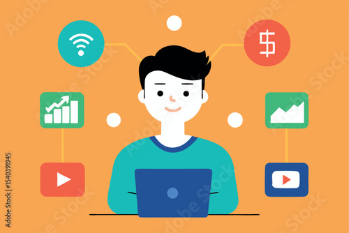 business man with laptop