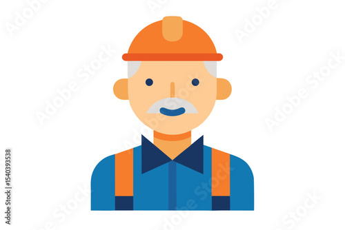 cartoon builder with helmet and glasses