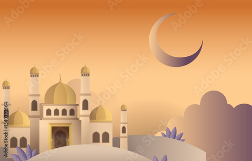 Mosque Islamic Vector Illustration Design Template