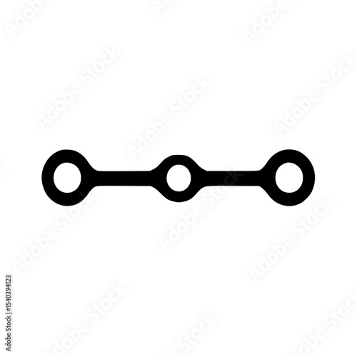Three connected molecules icon