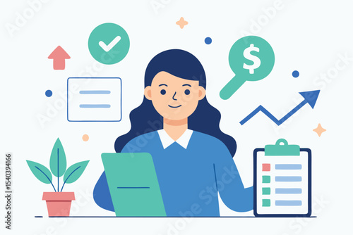 business woman with chart