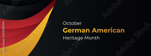 German American Heritage Month, German flag and pattern in German flag colors, realistic vector illustration