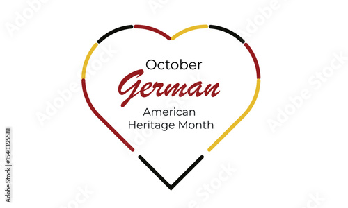 German American Heritage Month, German flag and pattern in German flag colors, realistic vector illustration