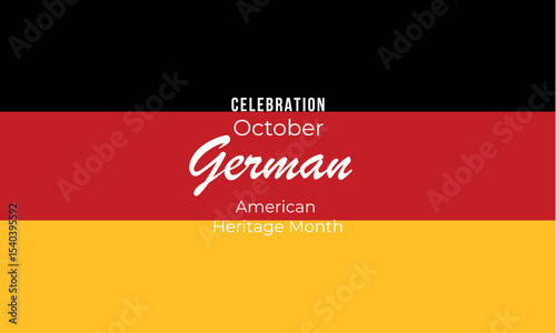 German American Heritage Month, German flag and pattern in German flag colors, realistic vector illustration