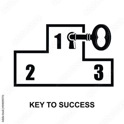 Key to success icon isolated on background vector illustration.