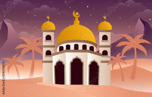 Mosque Islamic Vector Illustration Design Template