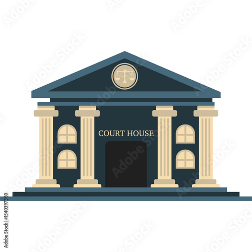 courthouse vector flat illustration