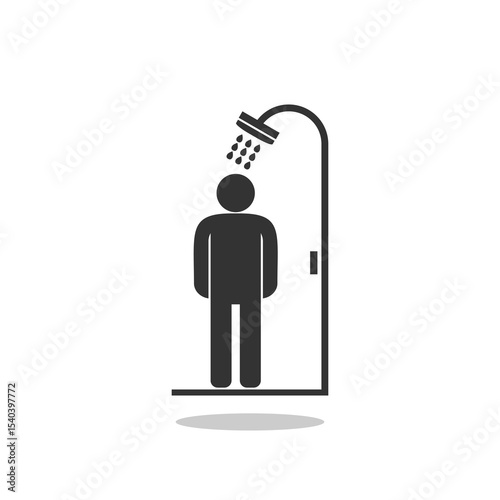 Emergency shower icon with shadow