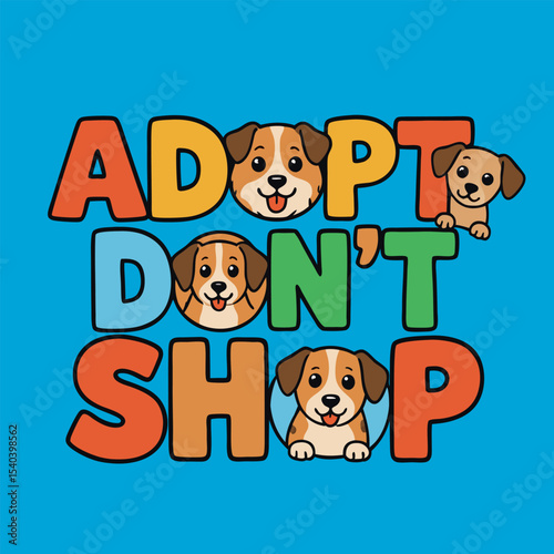 Adopt Don't Shop Cute Dog Illustrations for Animal Shelters Pet Adoption Campaigns and Rescues