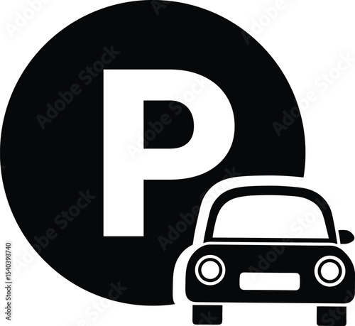 Car parking icon sign .