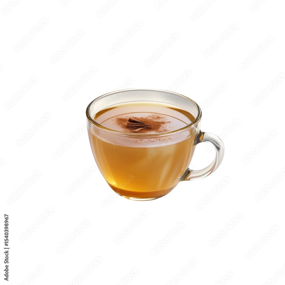 Warm Apple Cider with Cinnamon in a Glass Mug