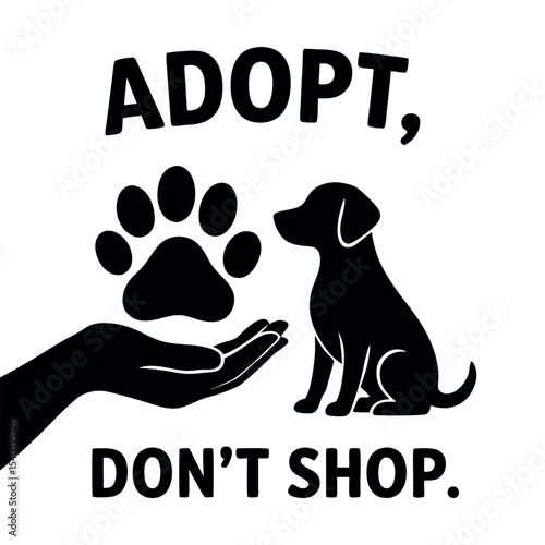 Adopt a Pet Instead of Shopping Cute Vector Illustration for Animal Shelter