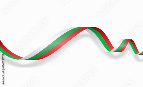 Bulgarian flag wavy abstract background. Vector illustration.