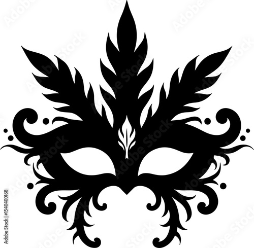 Vintage Venetian Masquerade Mask Silhouette Bundle