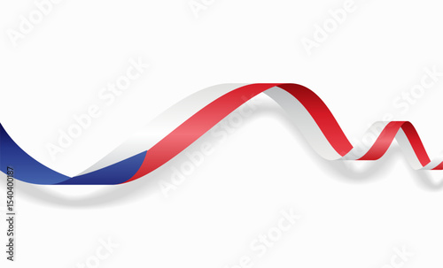 Czech flag wavy abstract background. Vector illustration.