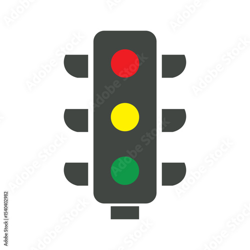 Traffic lights icon. Road signal light. Street control and direction