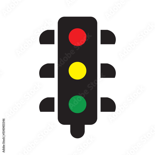 Traffic lights icon. Road signal light. Street control and direction