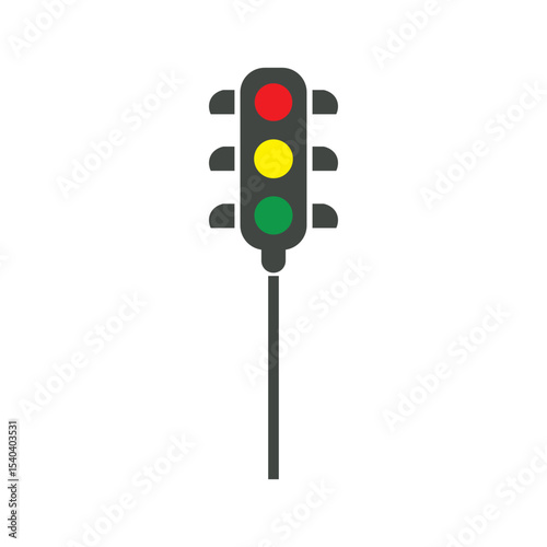 Traffic light icon isolated on white background. Traffic light illustration. Colored traffic light sign