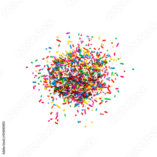 Colorful Rainbow Sprinkles Explosion on Black Background