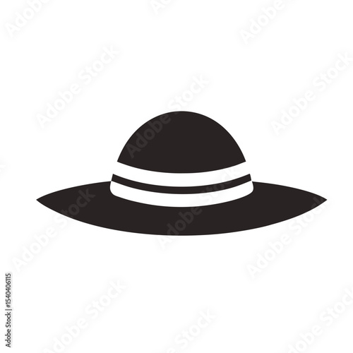 Wide-brim sun hat vector illustration