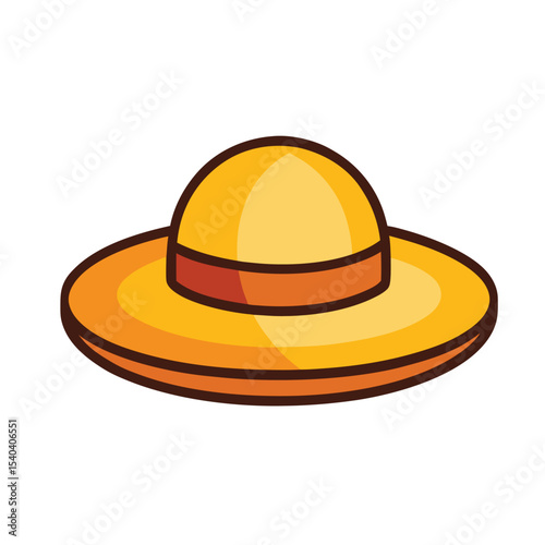 Wide-brim sun hat vector icon