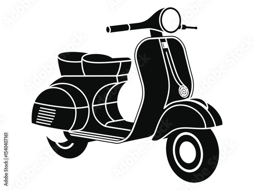 vintage scooter vector illustration