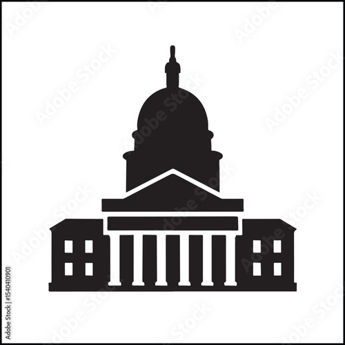 Austin Capitol solid silhouette vector
