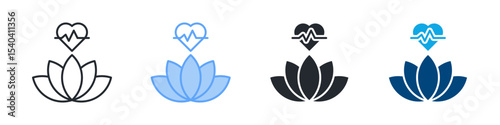 Wellness Icon Set Multiple Style. Design In Outline, Blue, Glyph, Dual Tone