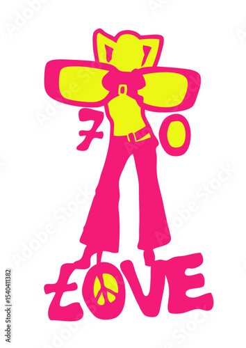 annee 70 years 17 seventies disco peace love lunette