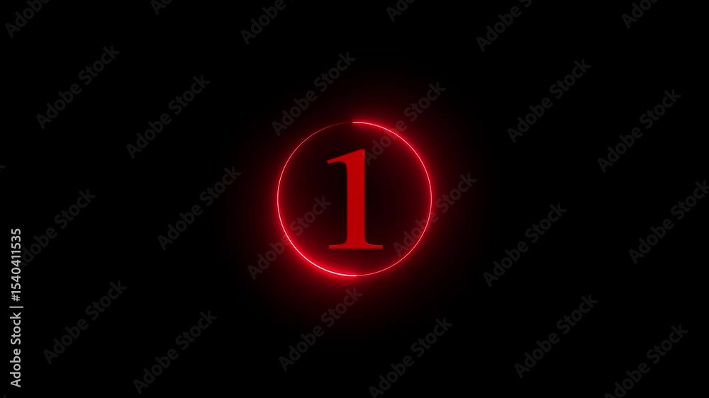 3D glowing 1 number animated. Three-dimensional 1 numbers rotatetion Shiny metallic number countdown sequence with rotating numbers 1. countdown .
