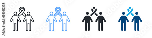 Solidarity Icon Set Multiple Style. Design In Outline, Blue, Glyph, Dual Tone