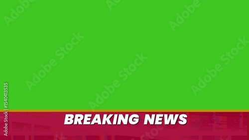 Breaking news with zoom effect on the green screen for news video editing	