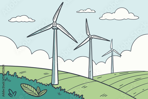 wind turbines farm