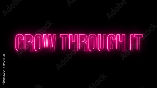 Multicolor Neon grow through it. text animation