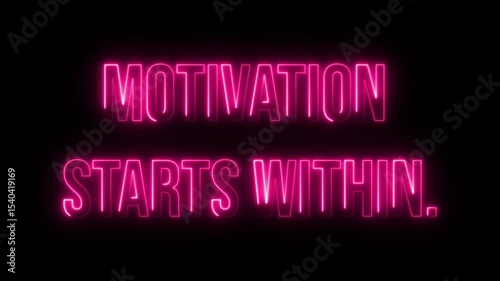 Multicolor Neon Motivation Starts within. text animation