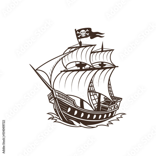 pirate ship vector illustration