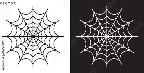 Spiderweb icon set. Outline set of spiderweb vector illustration, Halloween decoration element on a white background